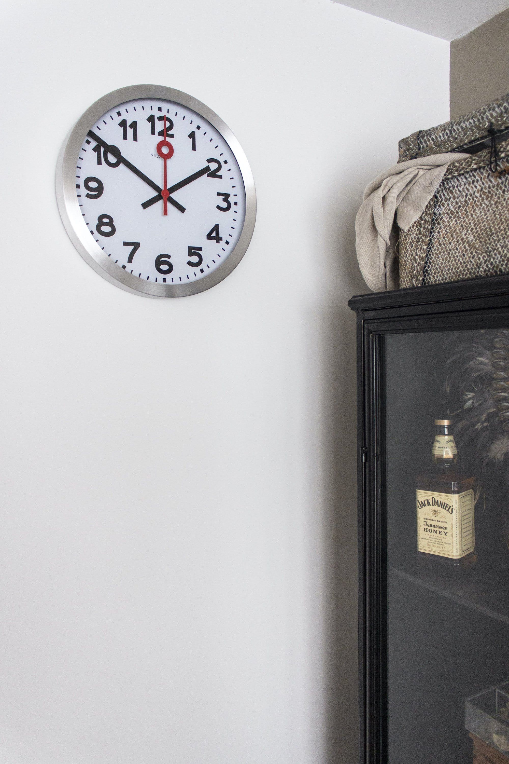 NeXtime - NeXtime - Wandklok -  35 cm - Geborsteld Alu - Wit -