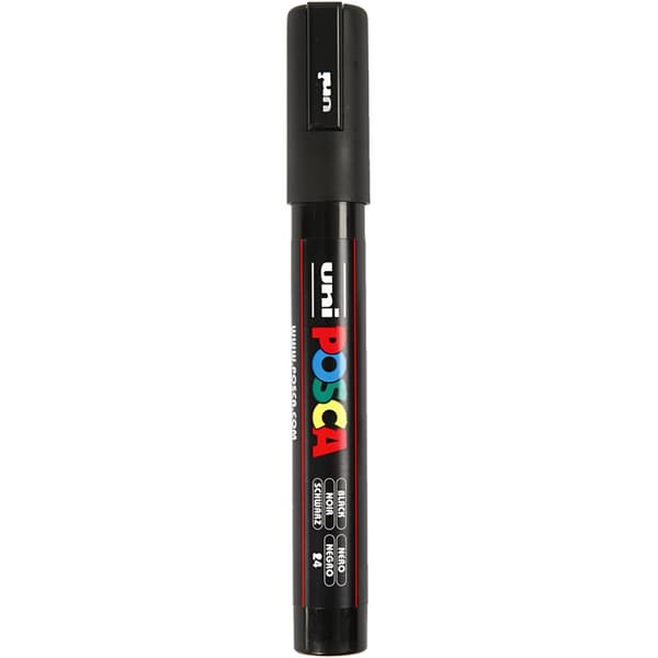 Posca Tusj, svart, nr. PC-5M, strek 2,5 mm, 1 stk