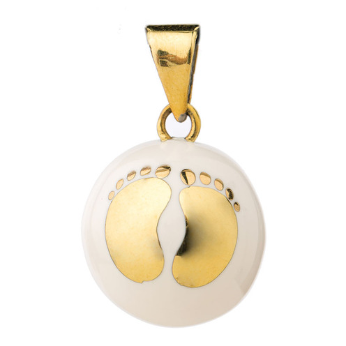 Bola bijou de grossesse blanc avec pieds dorés - BOLA