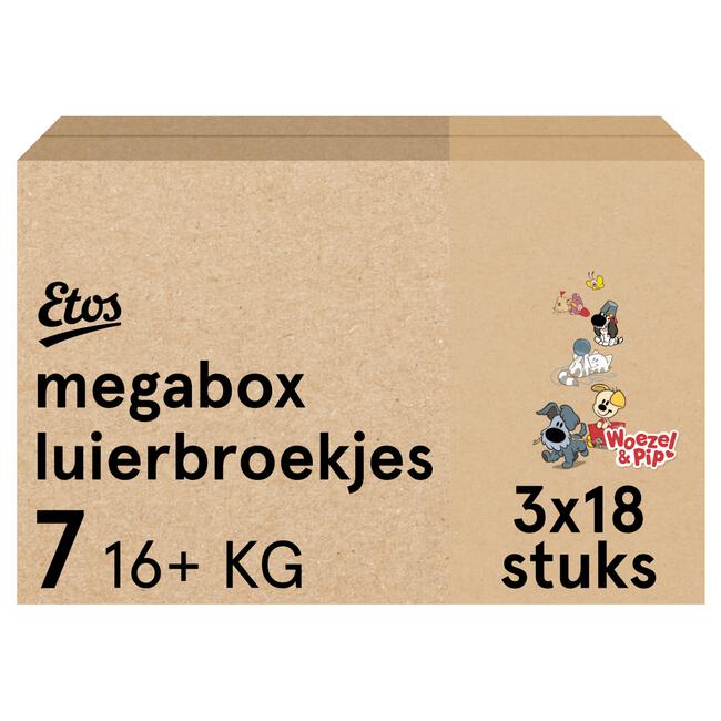 Etos Woezel & Pip Luierbroekjes XXL Megabox Maat 717+ kg 54 stuks