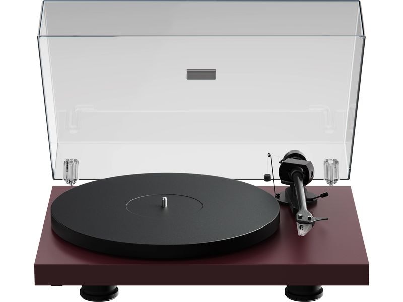 Pro-Ject Plattenspieler Debut EVO 2 Weinrot Plattenspieler mit TPE gedämpftem Gegengewicht
