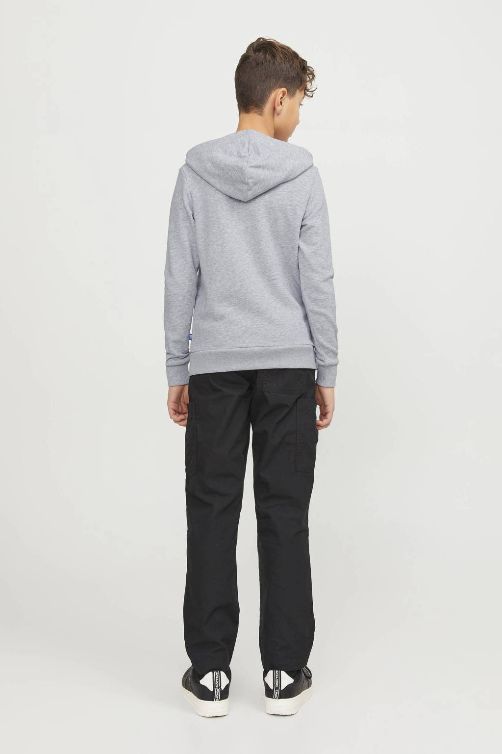 JACK & JONES hoodie JJEBRADLEY SWEAT HOOD NOOS JNR grijs melange