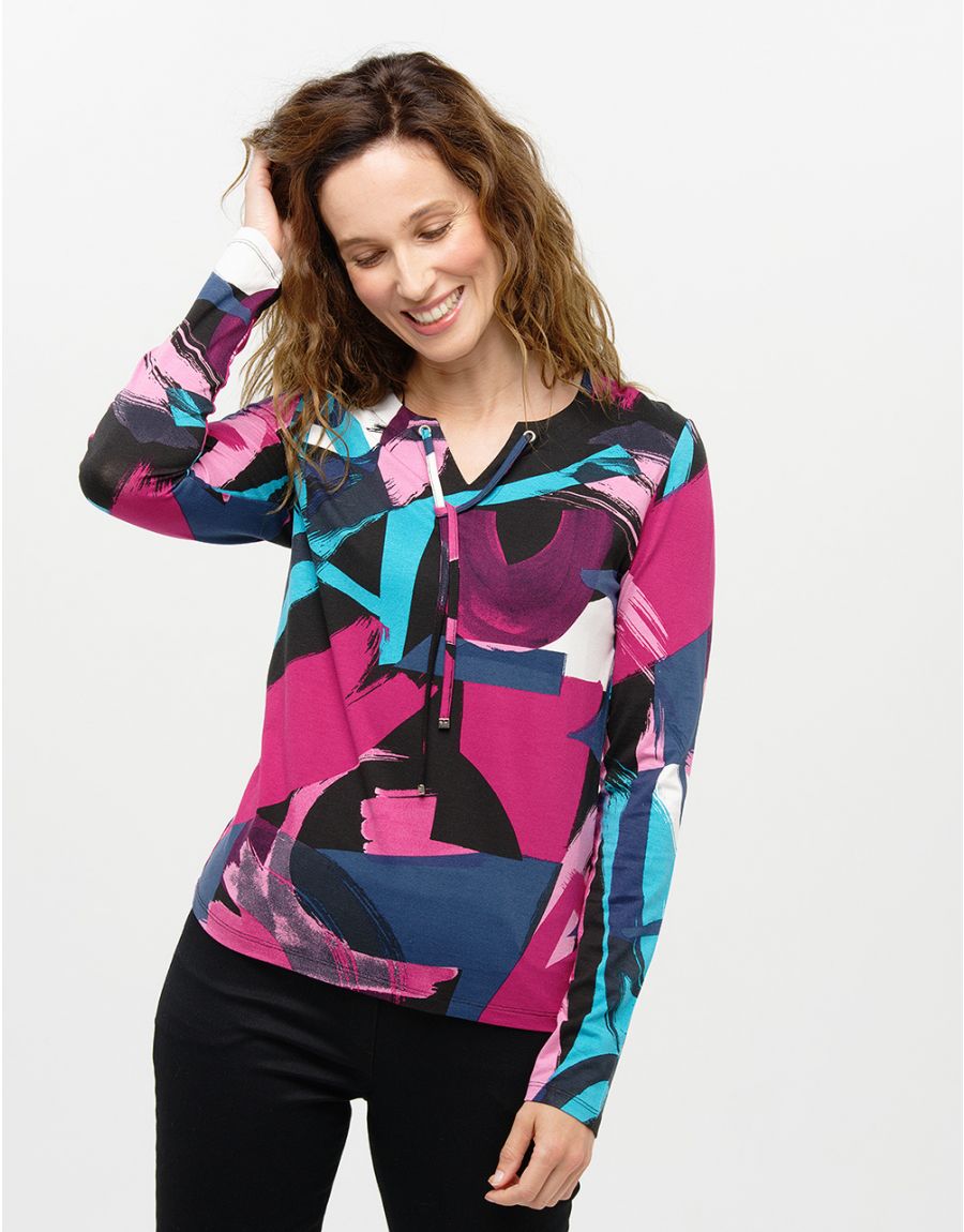 T-shirt imprimé fuchsia