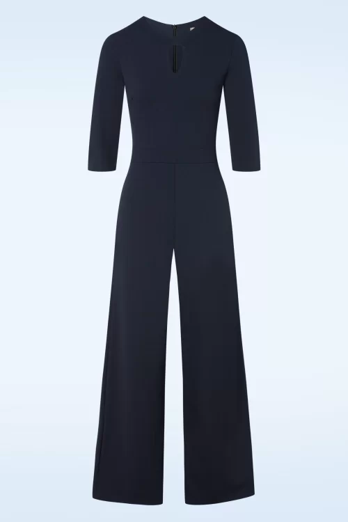 Vintage Chic for Topvintage Iris jumpsuit in marineblauw
