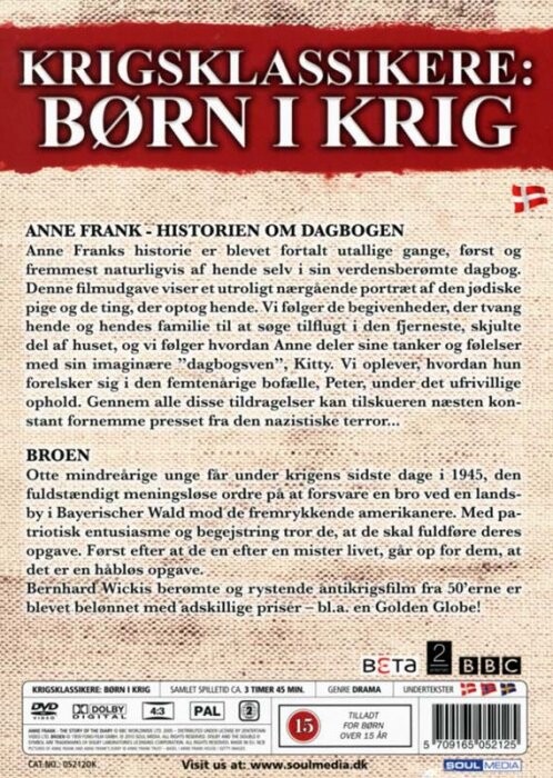 Krigsklassikere - Børn I Krig - Anne Frank / Broen - DVD