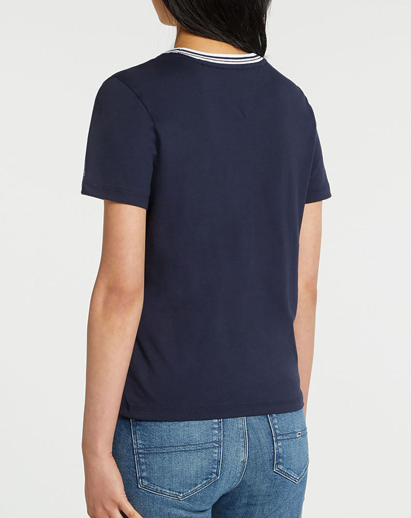 Tommy Jeans T-Shirt logo ringer bleu marine