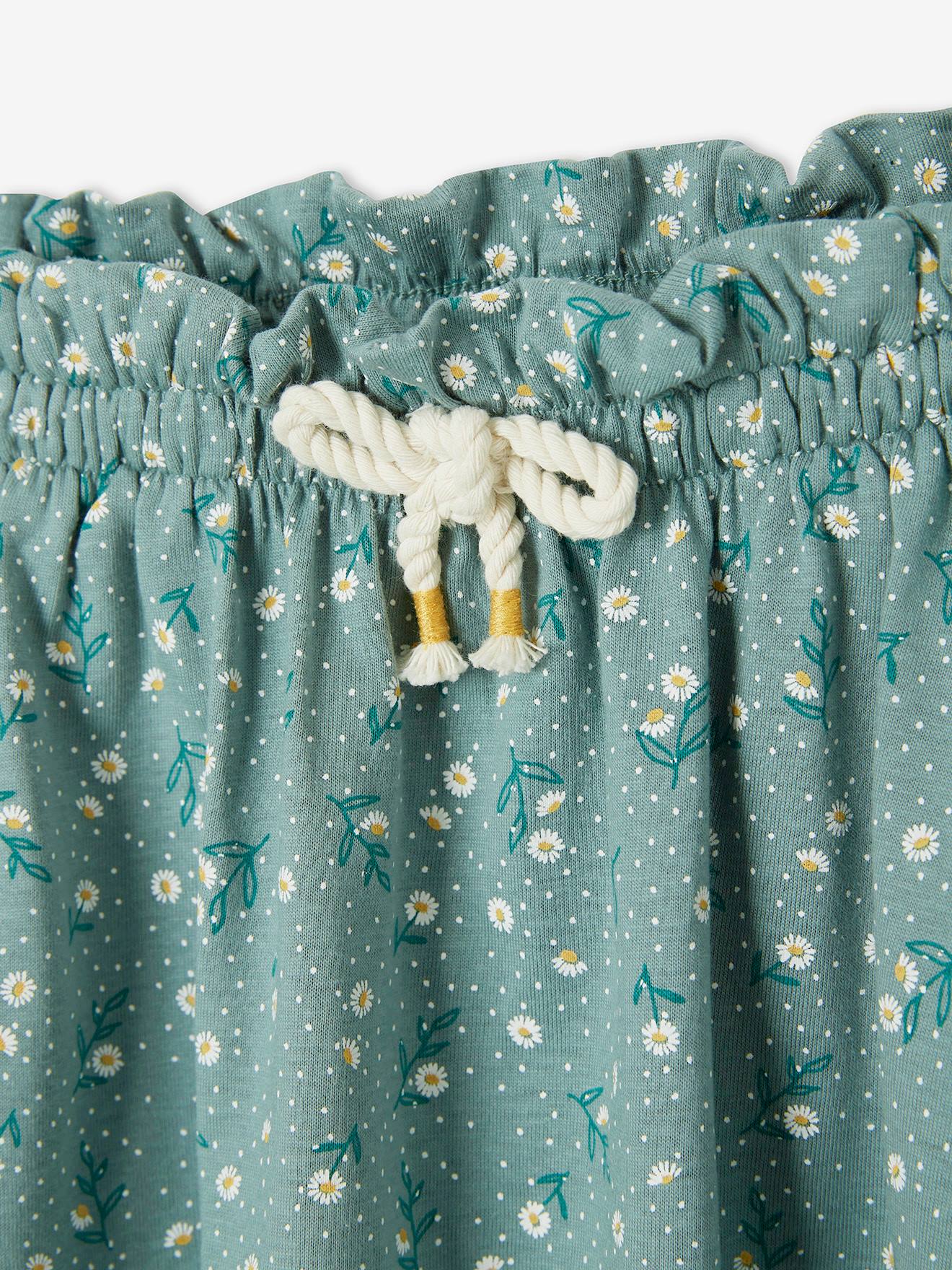 Saia estampada para meninas, estampa azul vibrante
