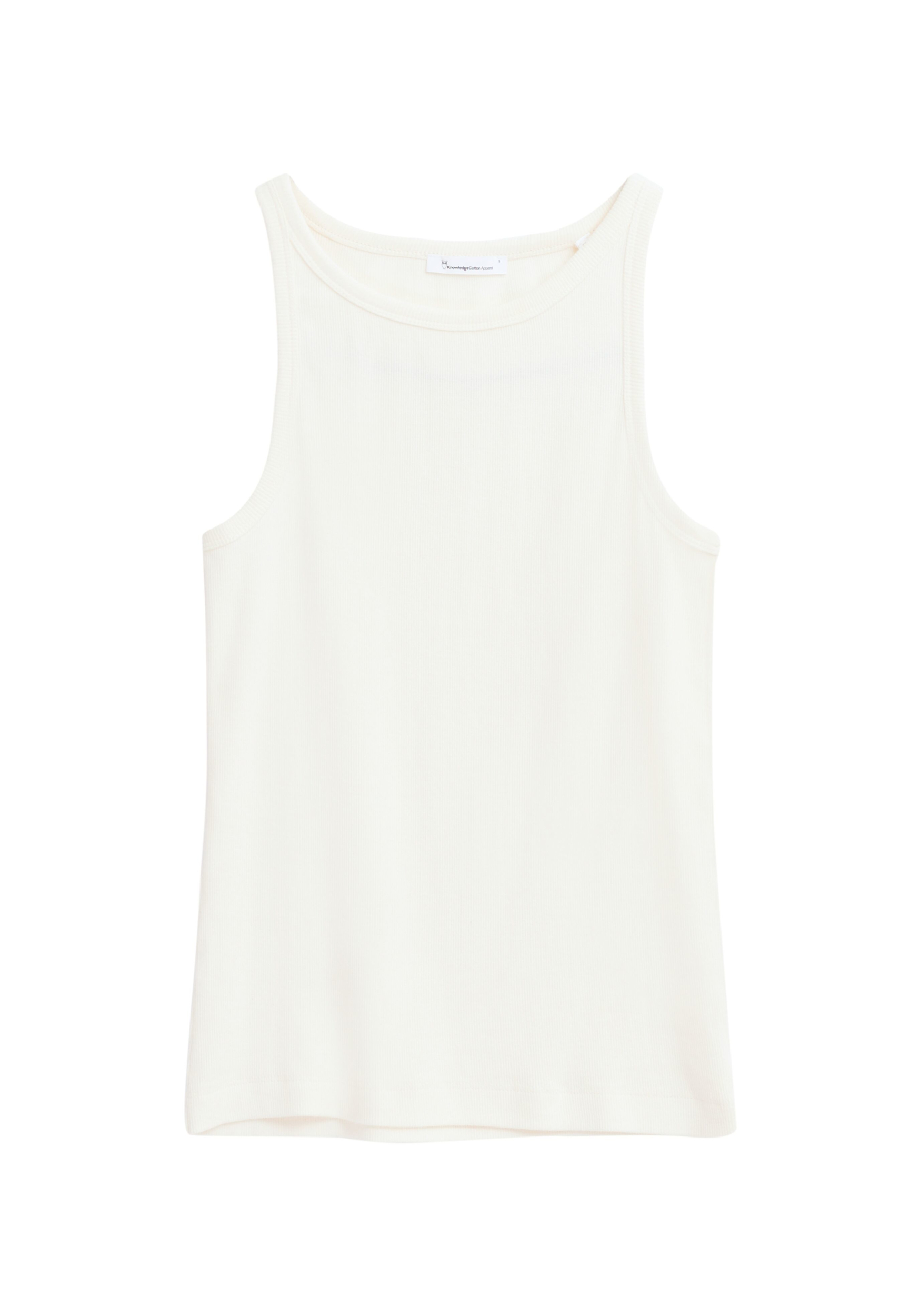 Knowledge Cotton Apparel Top Racer Rib Star White