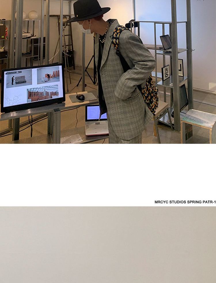 MRCYC - Geruite blazer / Wijde pantalon