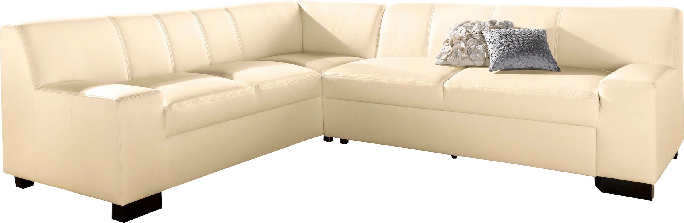 DOMO collection Ecksofa »Norma, moderne Armlehnen, zeitlos  und elegant, Breite 247cm, L-Form« wahlweise mit Bettfunktion