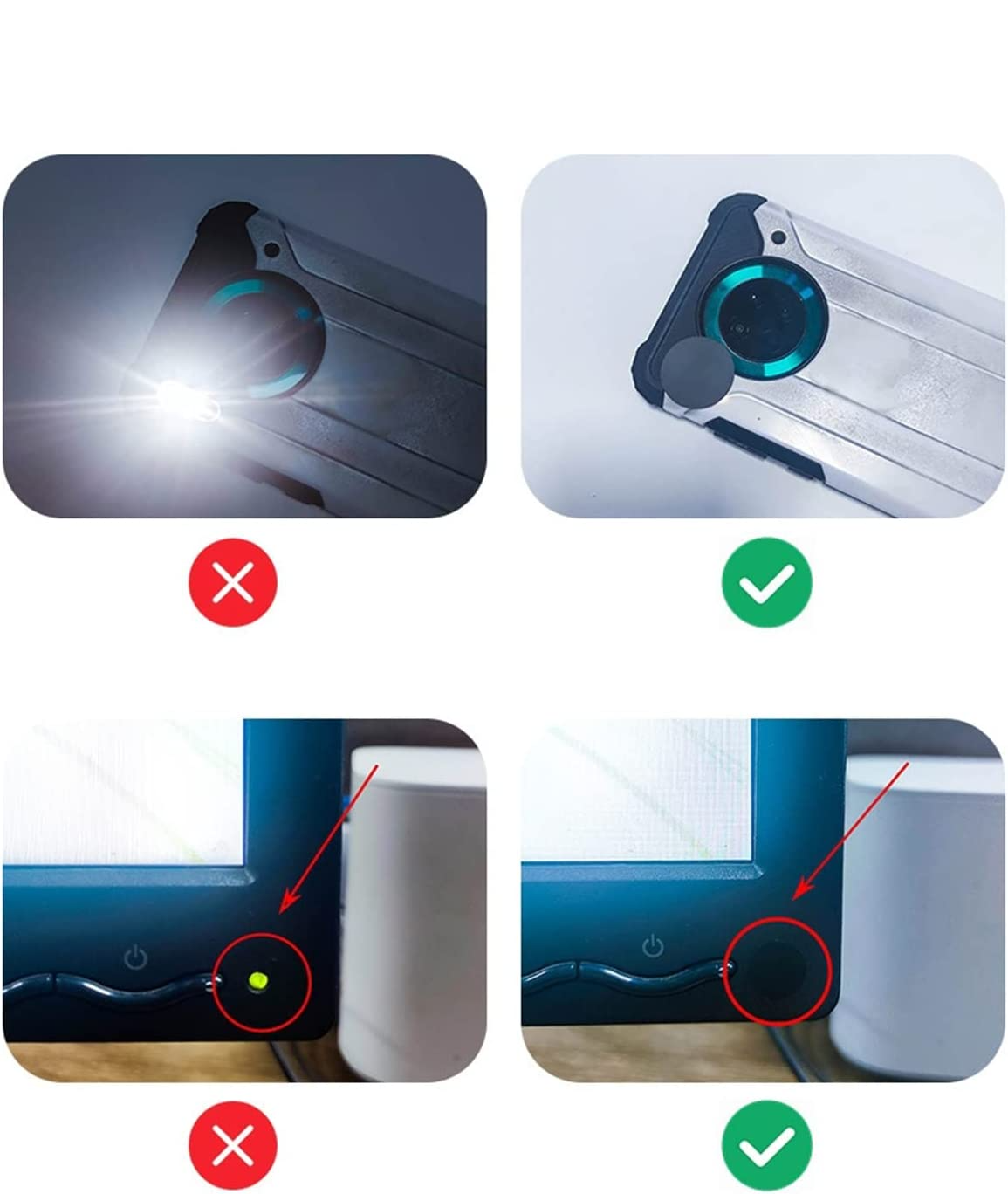 (100er Set) Lichtblockierende LED Abdeckung Blackout Sticker Lichtdimmer für Haushaltsgeräte - Schwarz