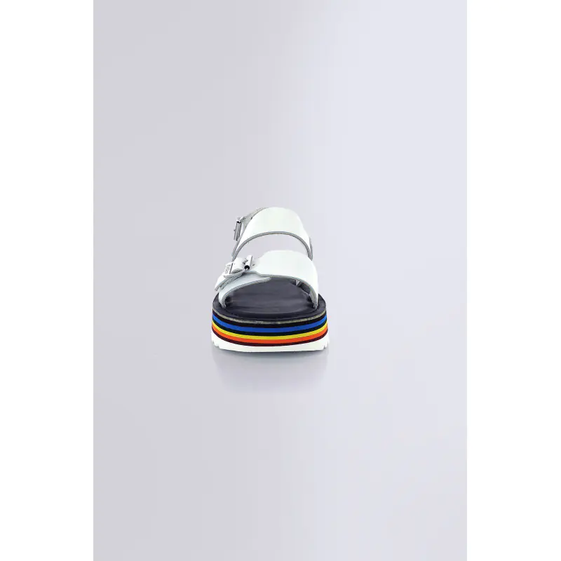 KICK HIGHLIGHT BLANC SEMELLE MULTICOLOR SANDALES Cuir Femme