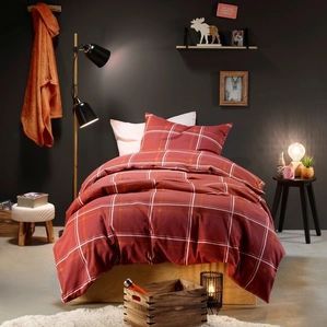 Moodit Dekbedovertrek Rosaline Burgundy - Lits Jumeaux - 240 x 220 cm - Katoen Flanel