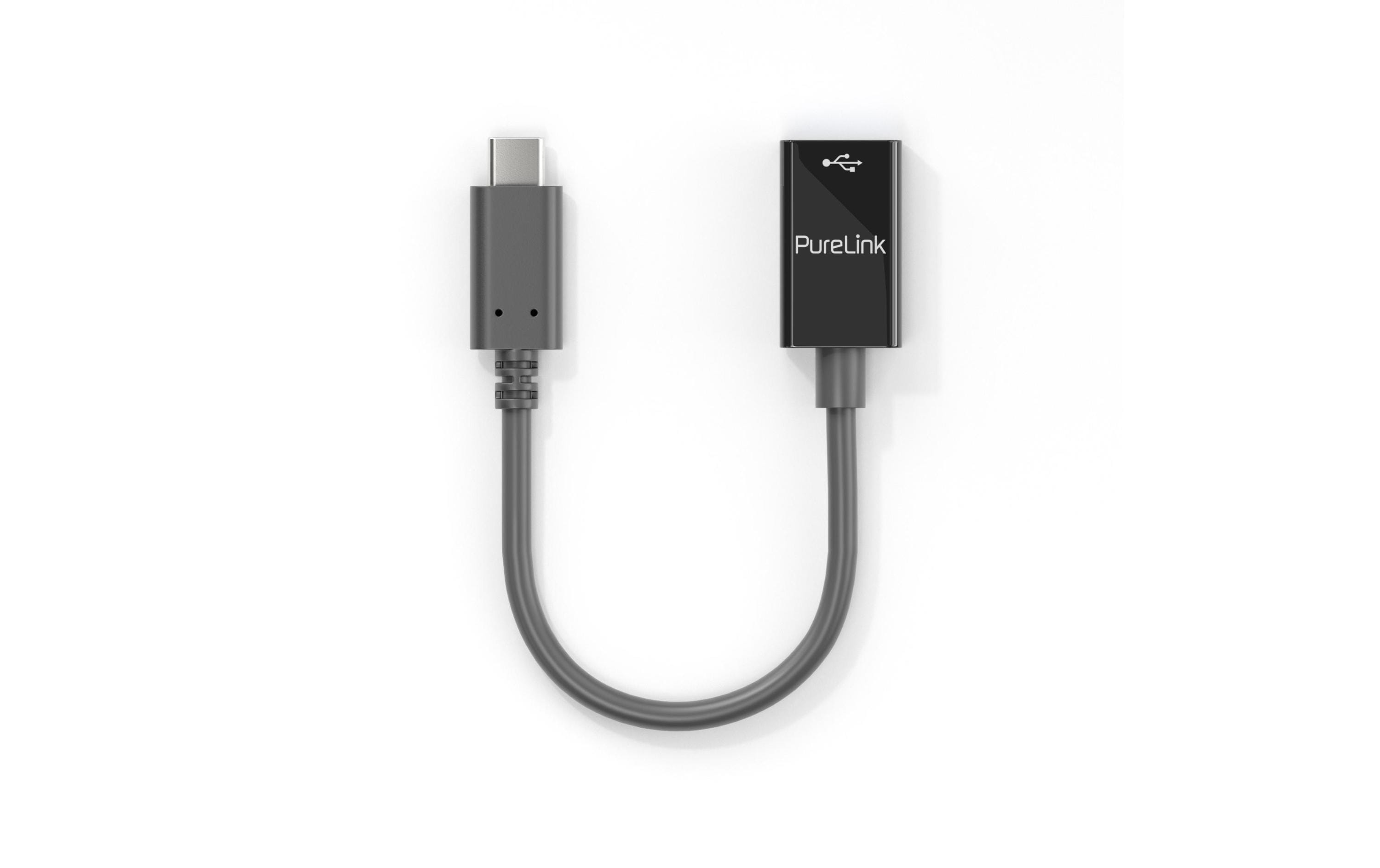 USB 3.1 Adapter IS231 USB-C Stecker - USB-A Buchse, OTGPureLink Premium USB-C auf USB-A OTG Adapter (USB 3.1 Gen1), Portsaver 0.10m, schwarz