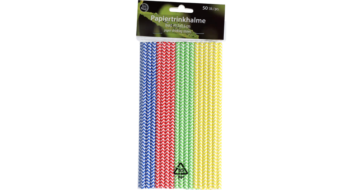 Papiertrinkhalme bunt gezackt