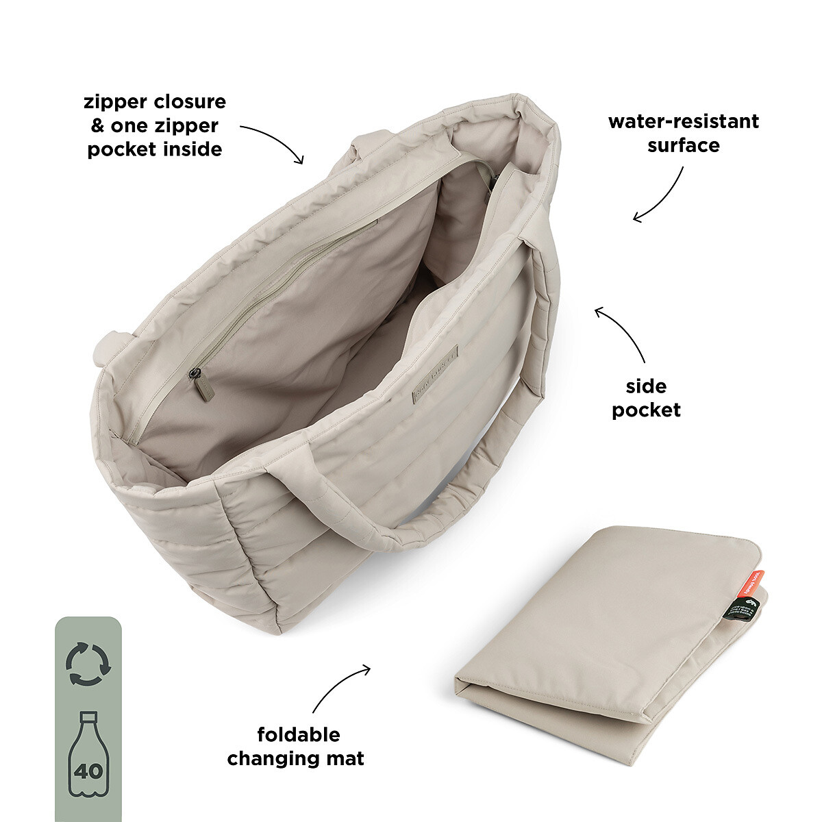FEITO POR DEER<br>Bolsa acolchoada para fraldas 7043999