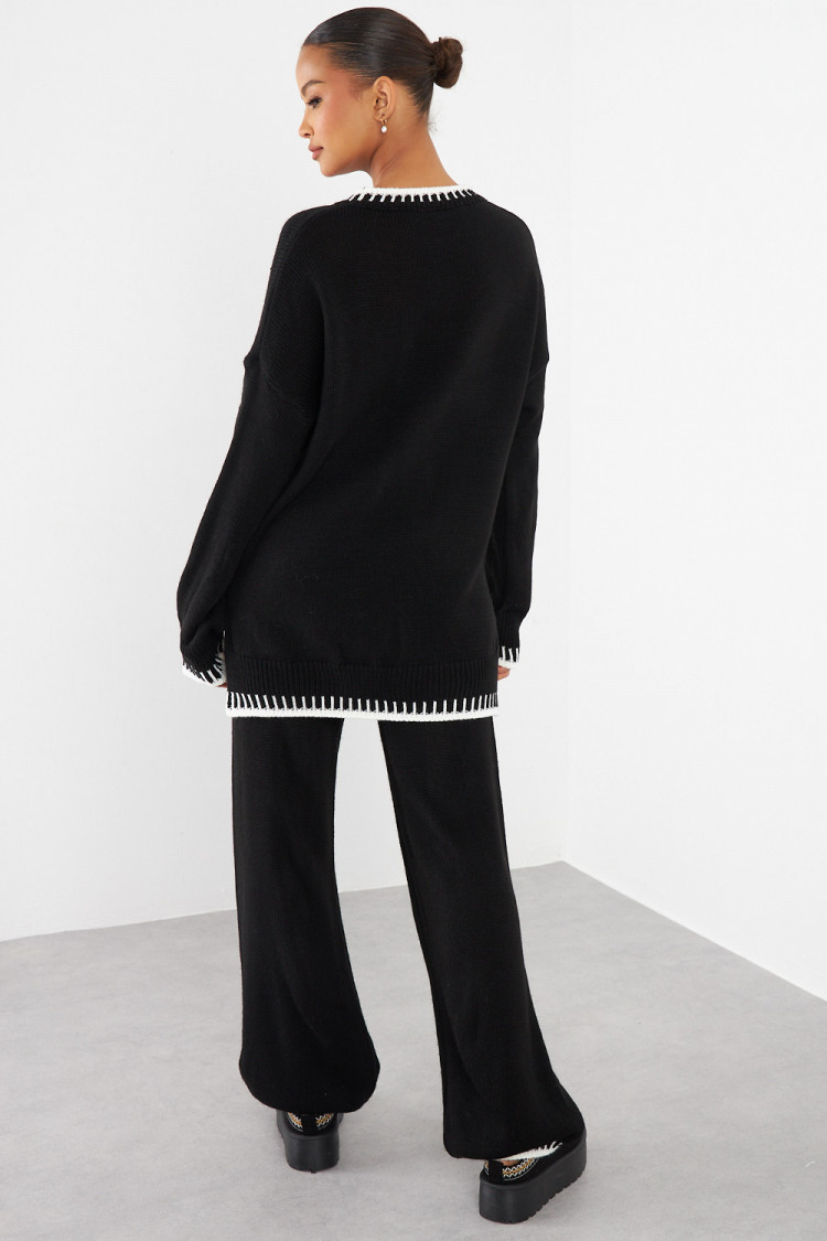 Ensemble 2 pièces pull + pantalon noir