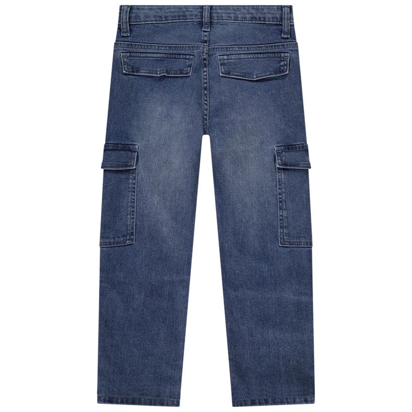 Jean coupe cargo à poches pour garçon - Bleu moyen