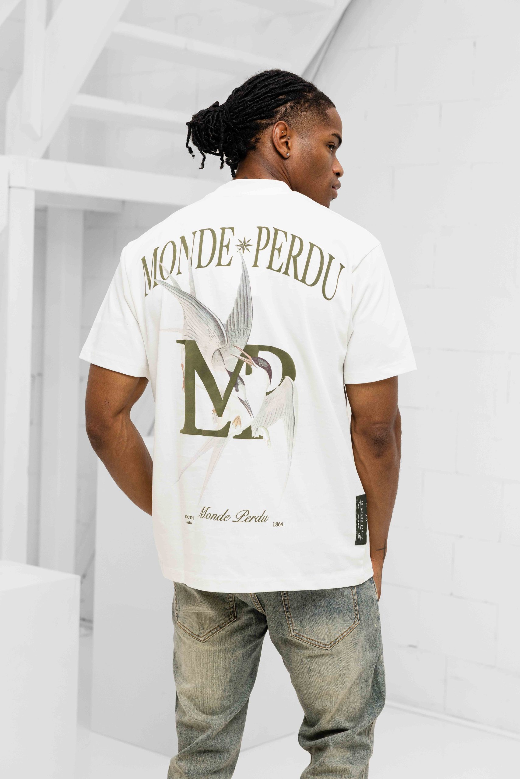 Le Monde Perdu Sterna T-Shirt Heren Gebroken Wit