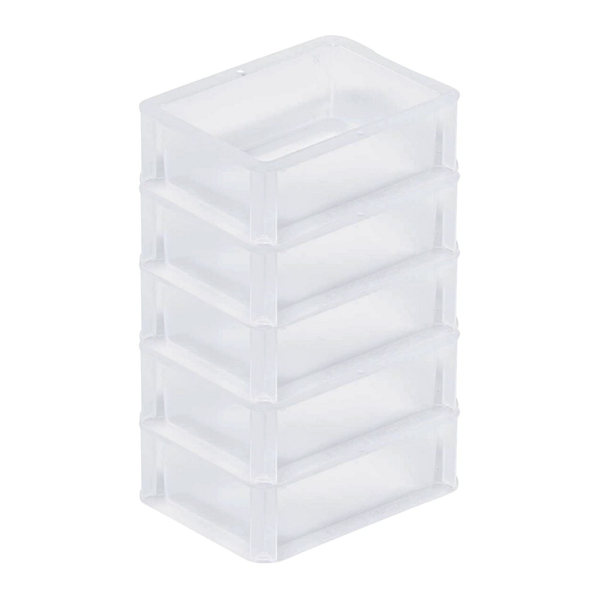 PROREGAL Transparante Eurobox BasicLine Met Gesloten Handvat HxBxD 7 x 15 x 20 cm 1,3 Liter Eurobox Transportbox Transportcontainer Stapelbak