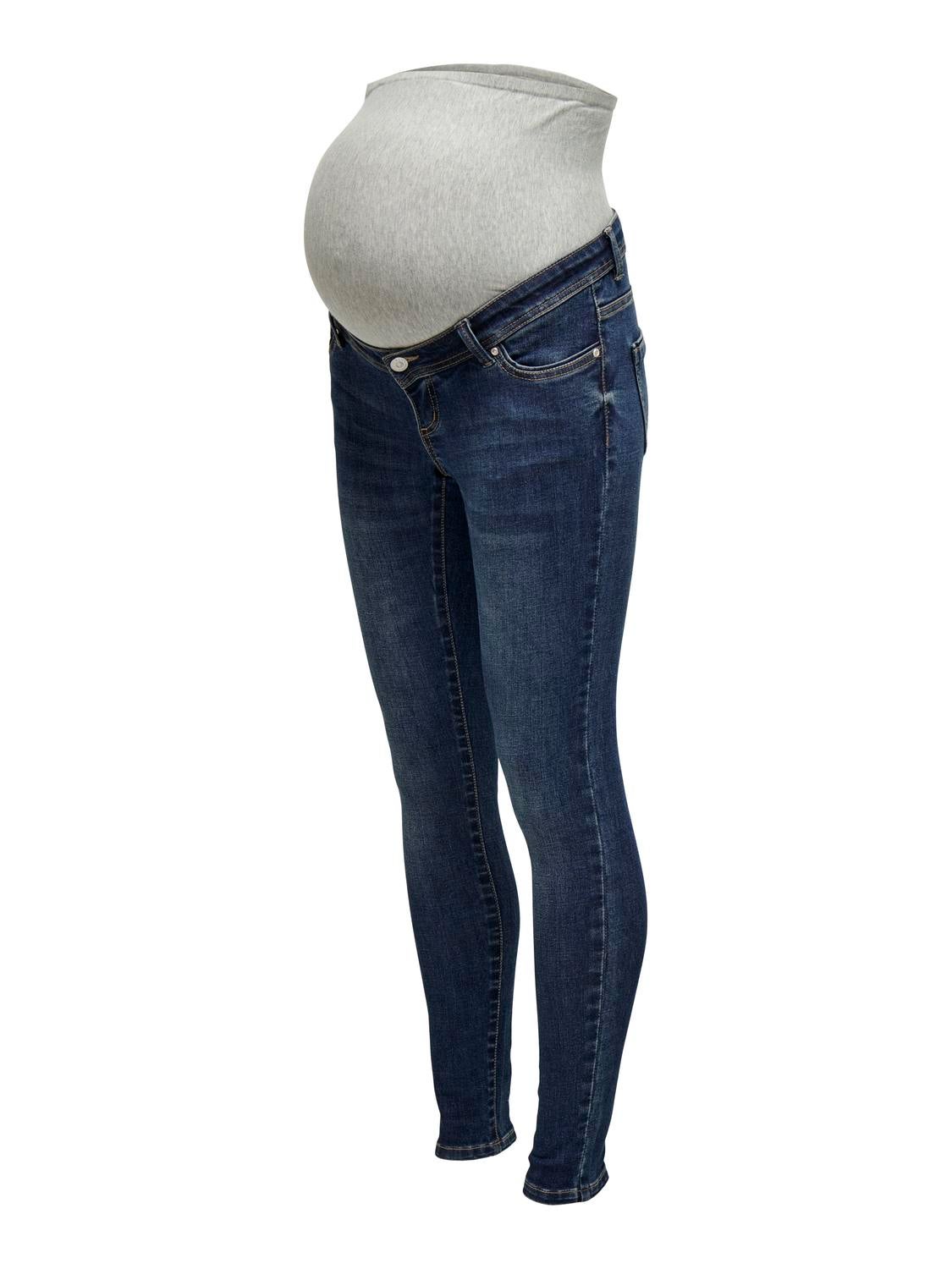 OLMWAUW Mittlere Taille Skinny Fit Jeans Dark Blue Denim