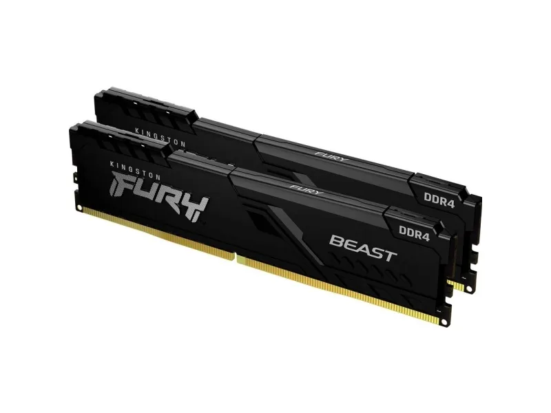 Kingston FURY Beast - DDR4 - sæt - 32 GB: 2 x 16 GB - DIMM 288-PIN - 3600 MT/s / PC4-28800 - CL18 - 1.35 V - ikke bufferet - ikke-ECC - sort