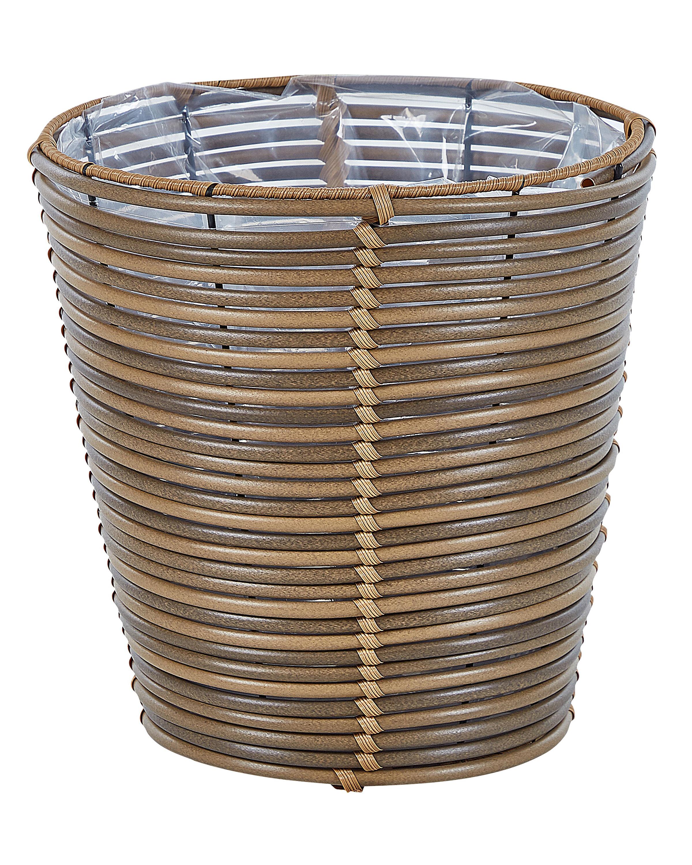 Set van 2 bloempotten SARTI PE rotan 24/31 cm Bruin