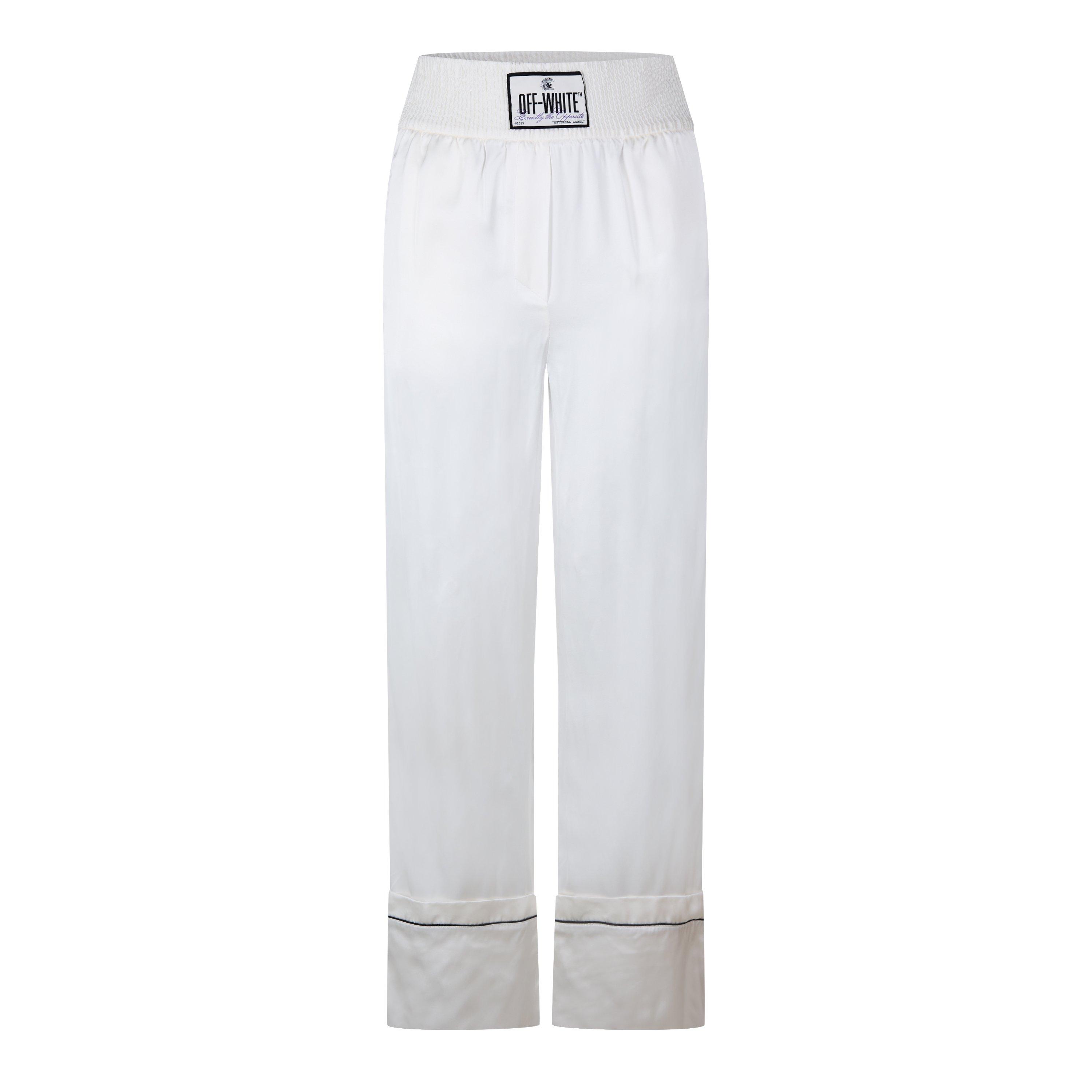 Off White Satin Pj Trousers