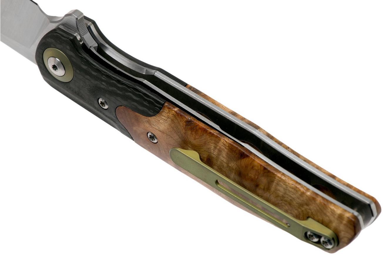 Bestech Ascot G10 & Carbonfiber met wortelhout BG19C Satin zakmes