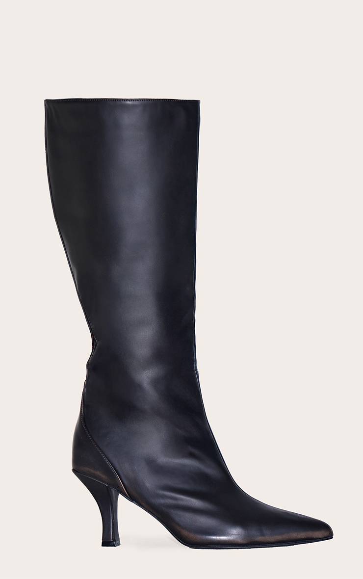 Bottes Hautes À Talons Aiguilles Pointues En Synthétiquecuir Bruni Coupe Large