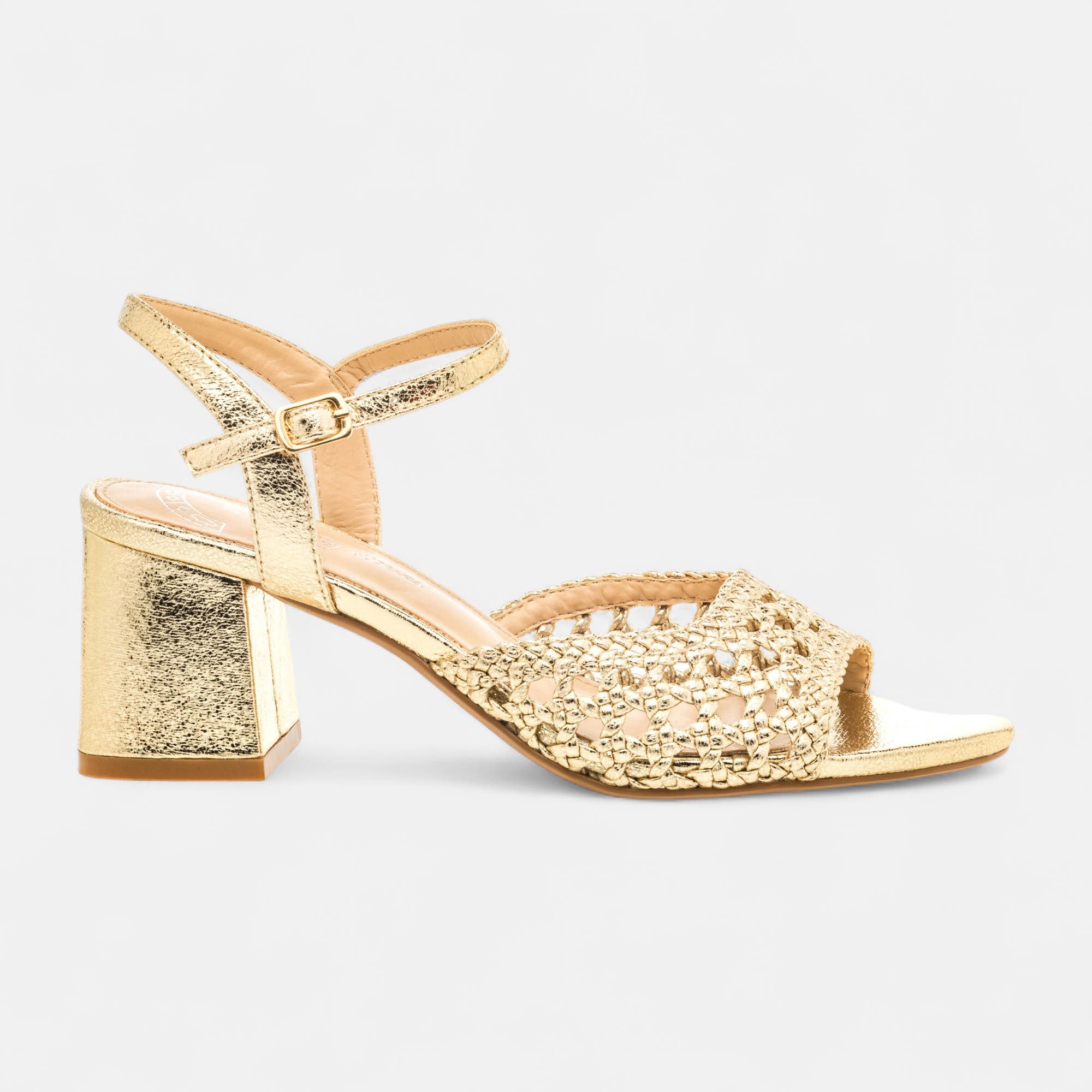 Nu-pieds à talon Femme or