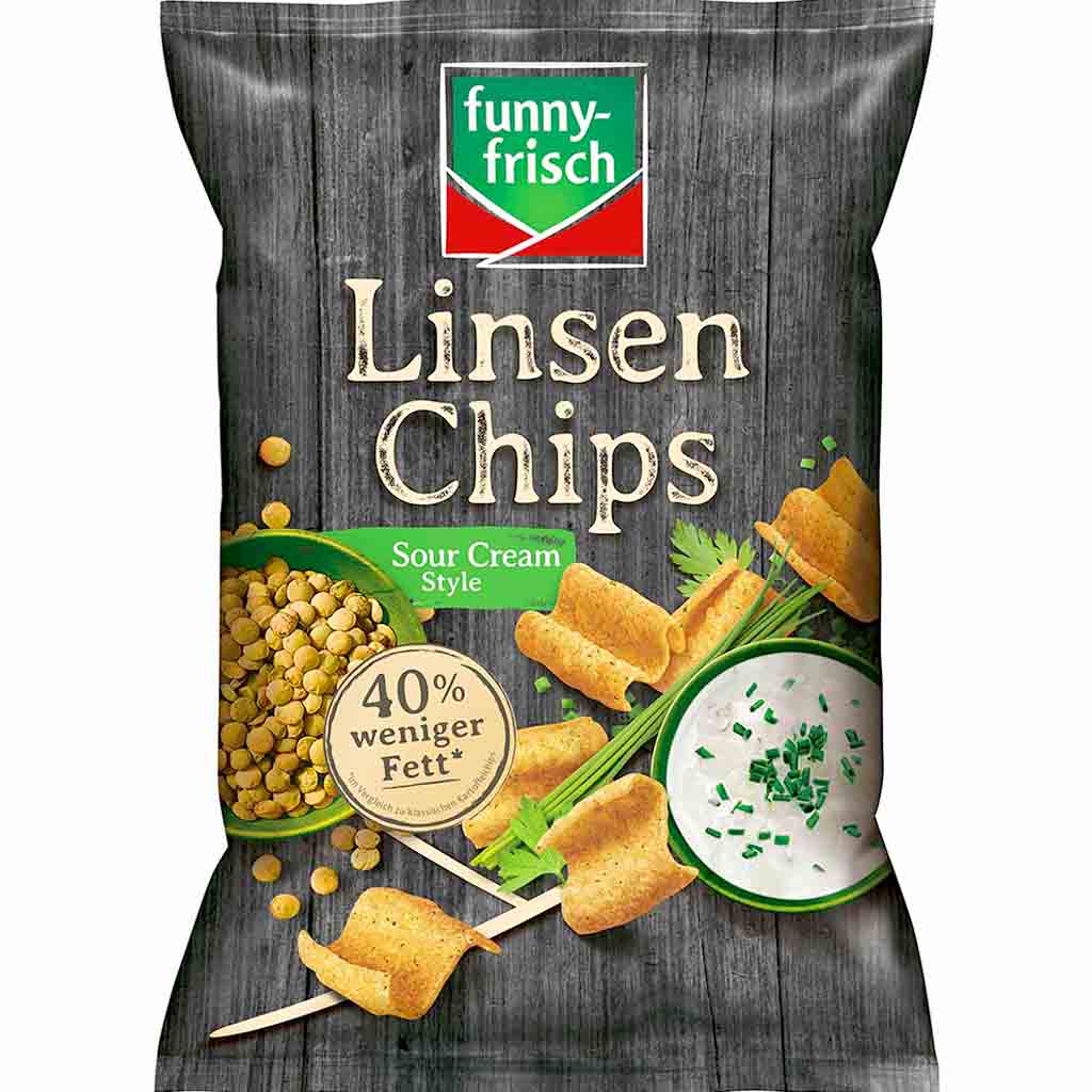 funny frisch Linsen Chips Sour Cream Style 90g MHD:17.3.25