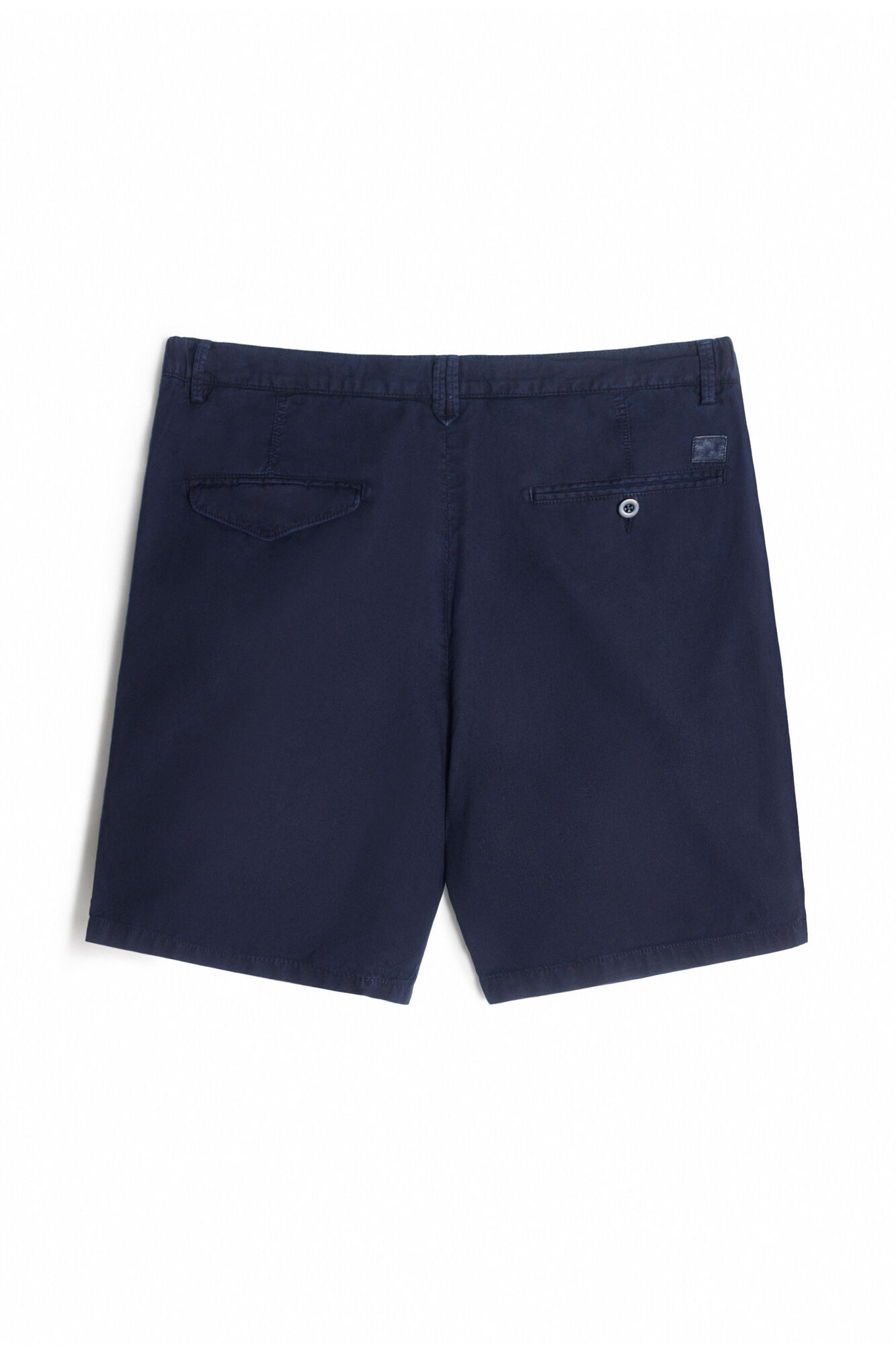 Bermuda de linho canelado - Azul marinho