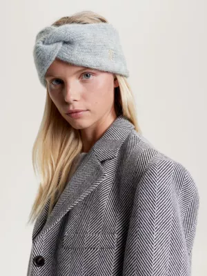 Conjunto de presente com gorro e faixa de cabelo com monograma TH