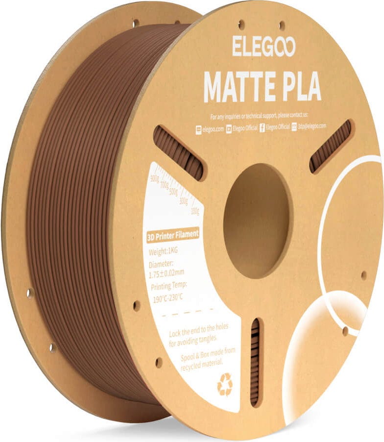Elegoo  PLA Matte Earth Brown, 1,75 mm / 1000 g    PLA mit mattem Finish in Earth Brown