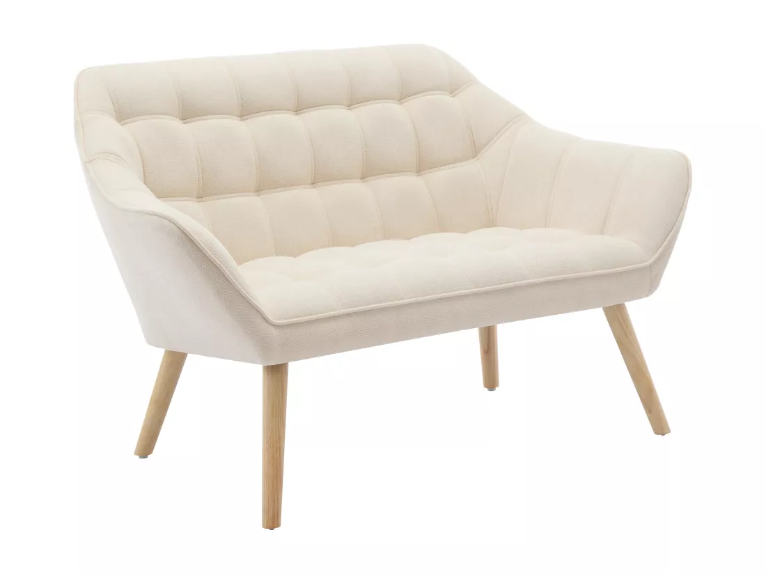Canapé 2 places en tissu beige CASERTA