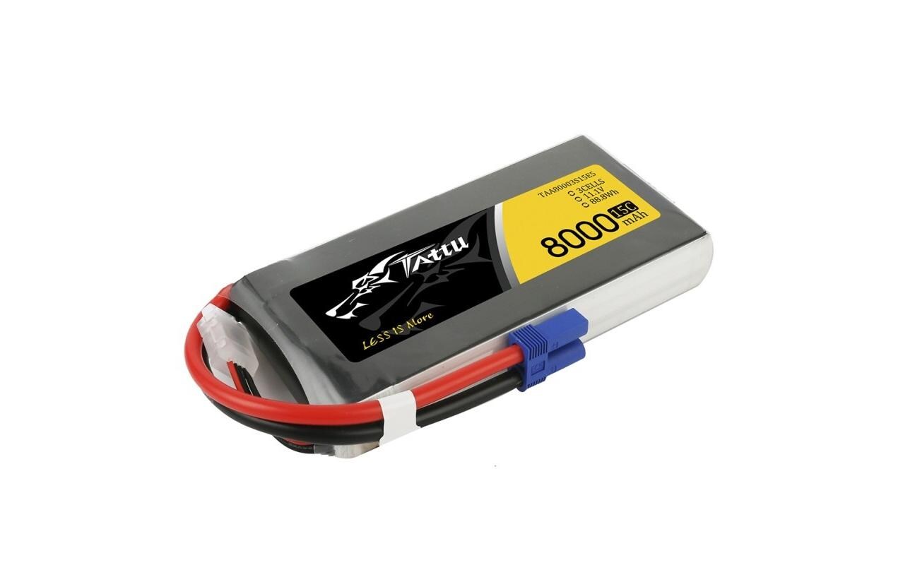 RC-Akku LiPo 8000 mAh 11.1 V 15C<br>Softcase 3S LiPo-Akku für Multikopter mit EC5 Stecker