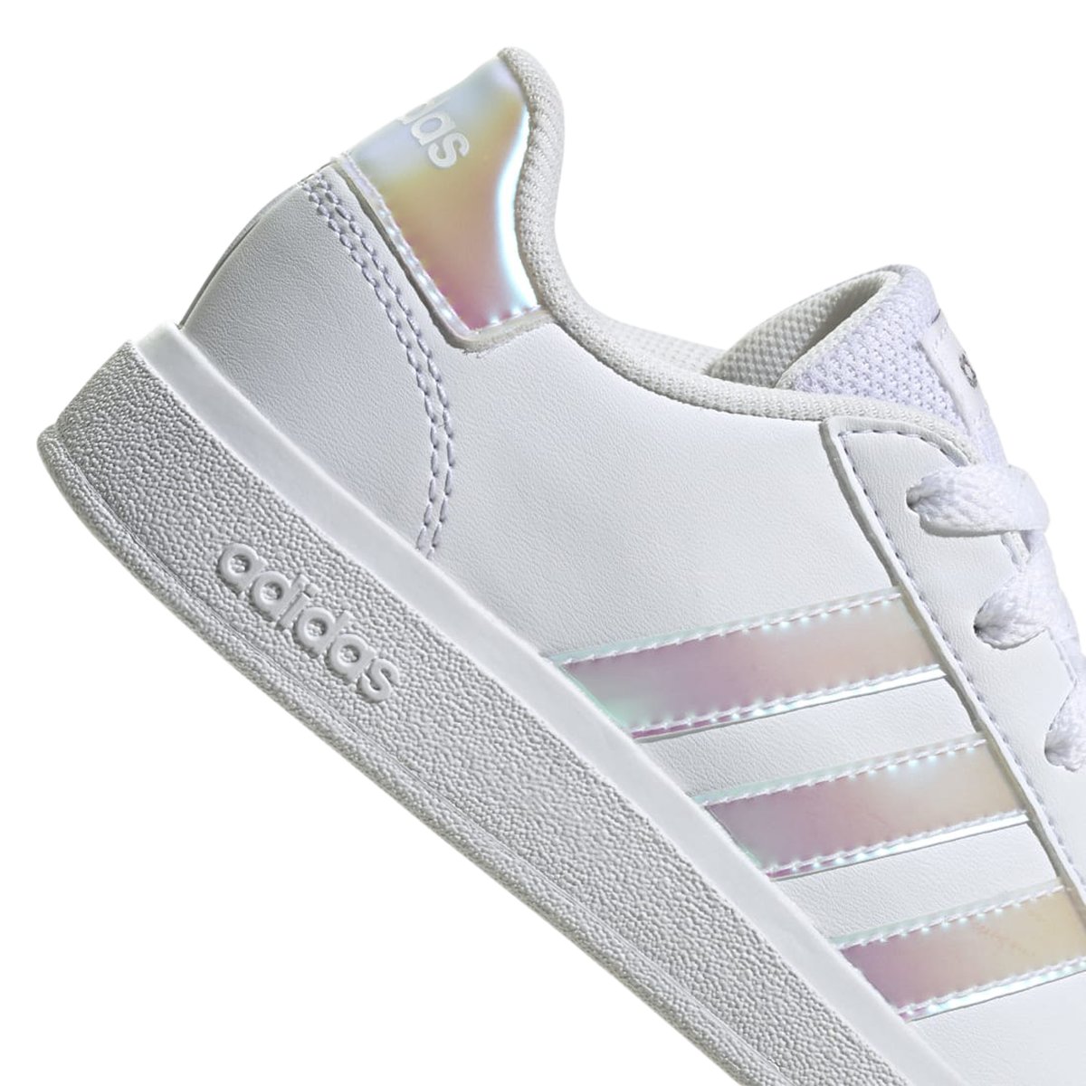 ADIDAS-Court_k-jg-Baskets - Talon plat - Blanc