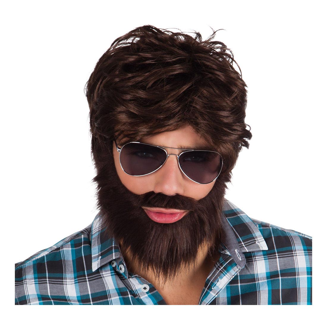 Pruik met Baard en Snor