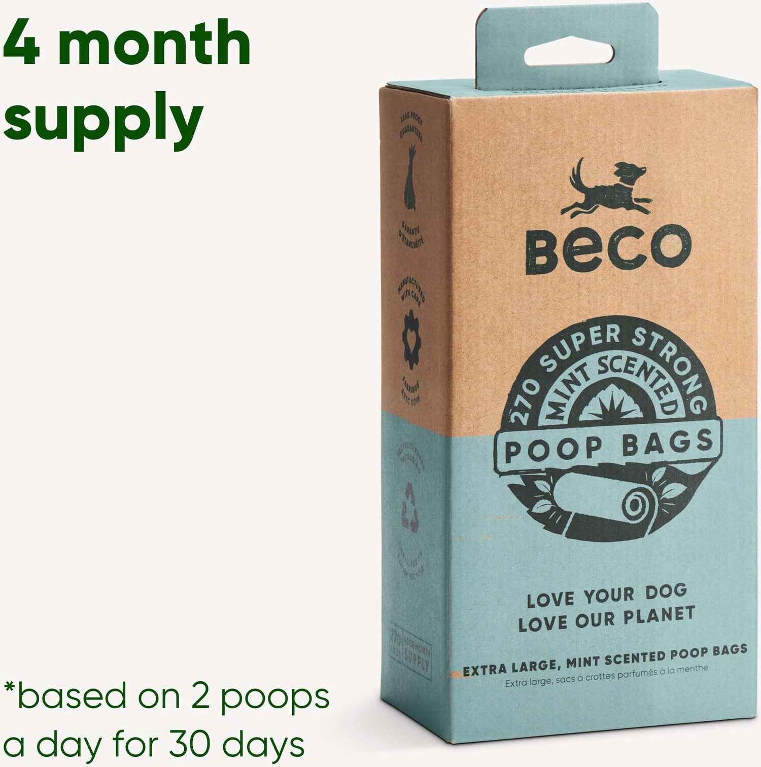 Beco poepzakjes Mint groen 18 x 15 stuks