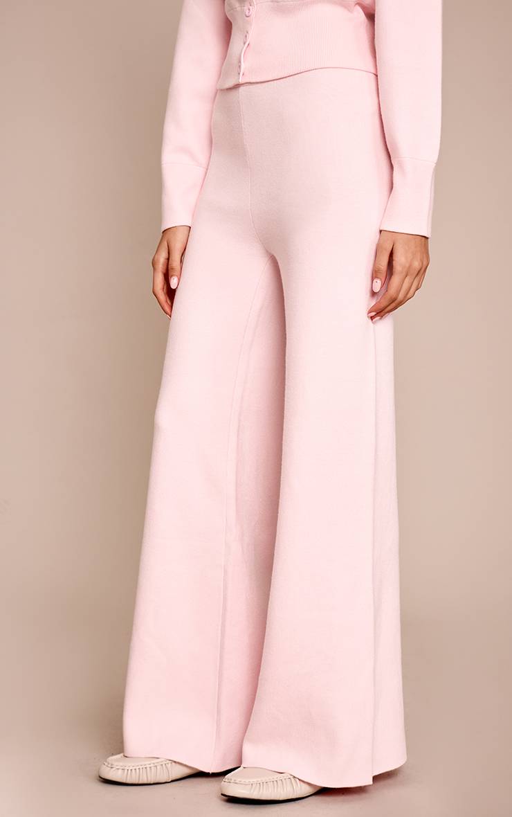 Rose Pantalon En Maille Compacte