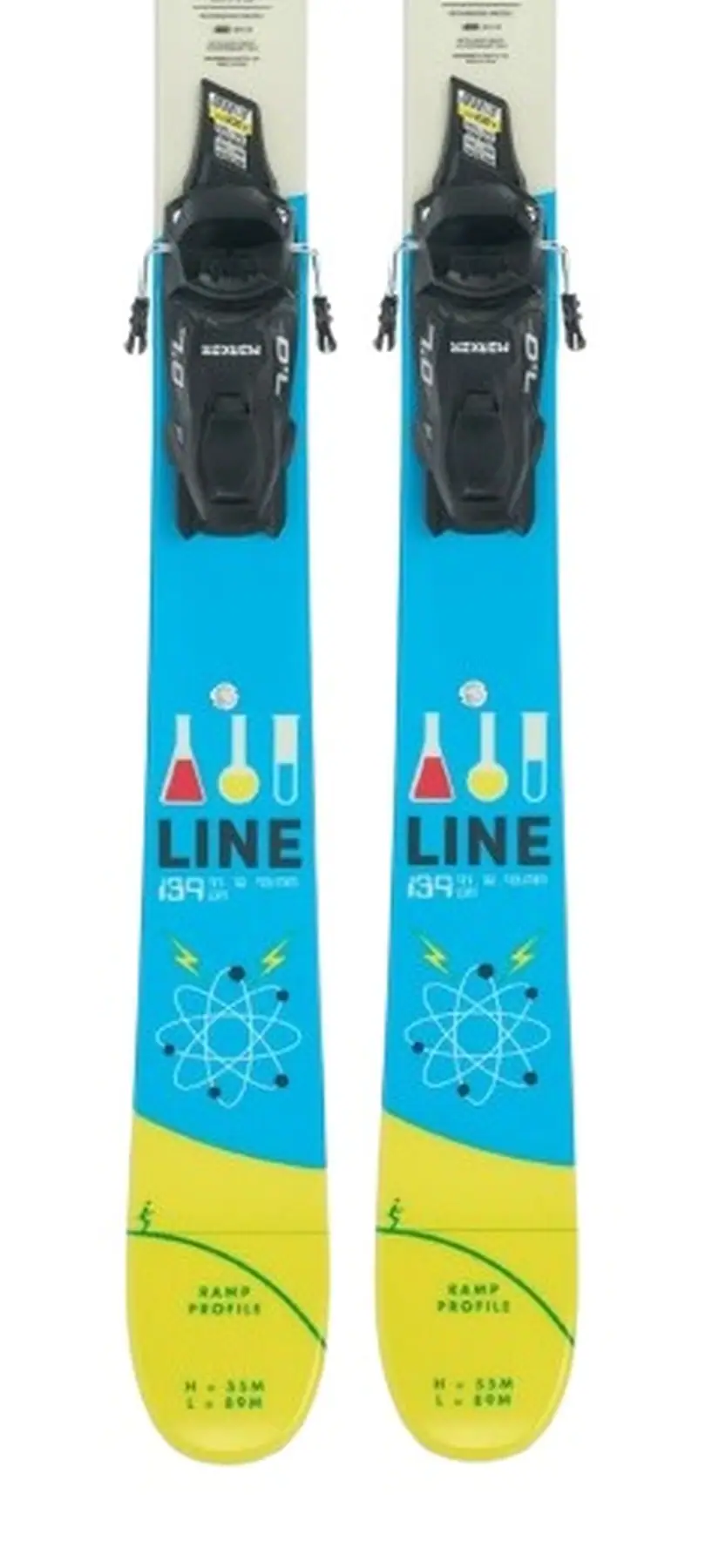 Line Wallisch Shorty Twintip Ski + FDT 4.5 Bindinger - Alpinski