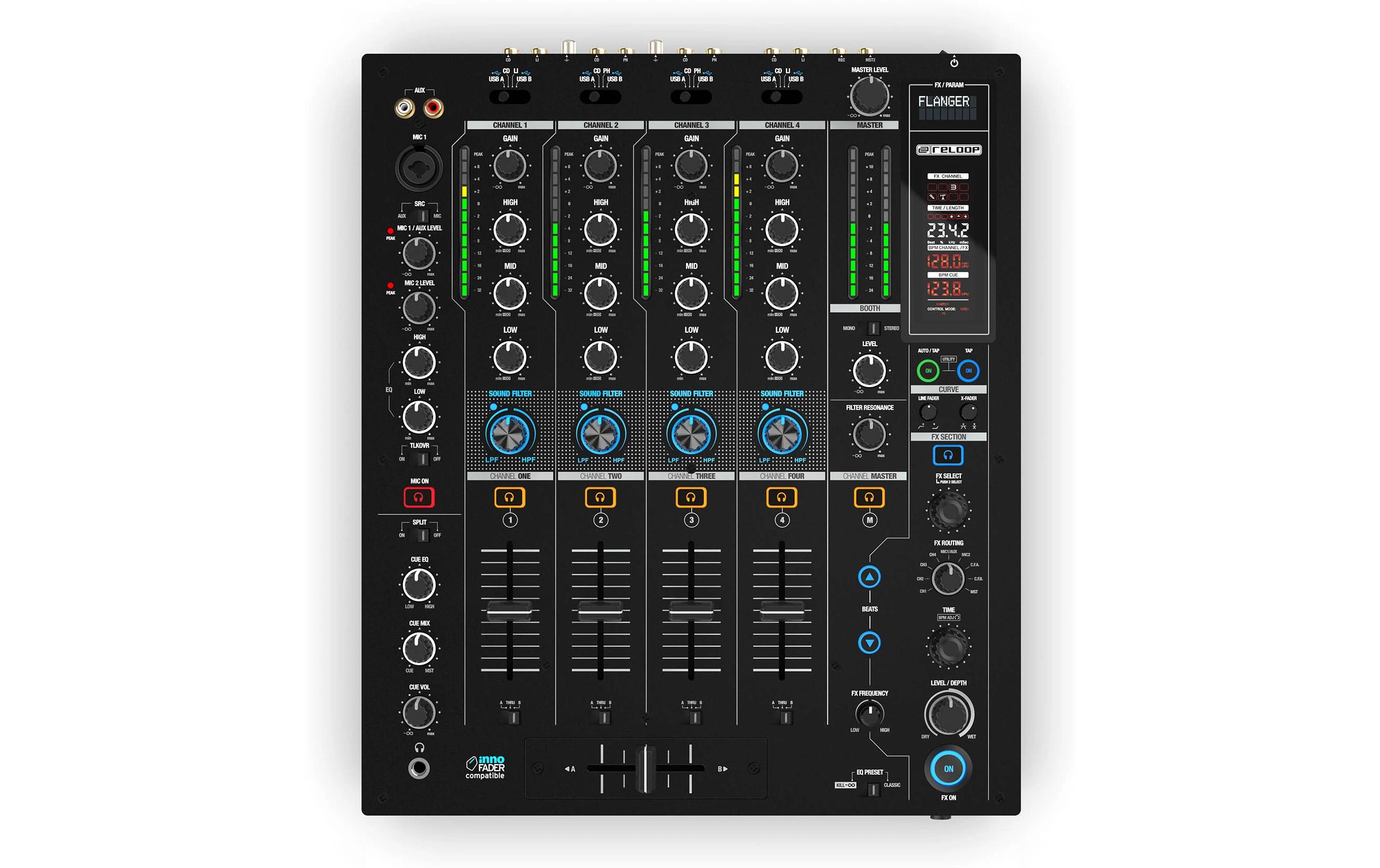 DJ-Mixer RMX-95<br>Vierkanal-Digitalmixer mit Mikrofonkanal