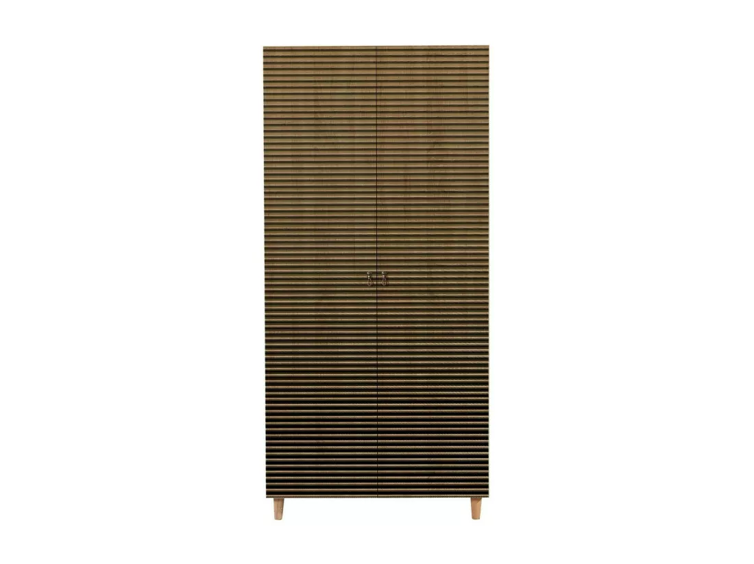 Garde-robe 2 portes Dfrollan, Meubles de chambre, Penderie de plain-pied, Placard à vêtements, 90x52h192 cm, Chêne