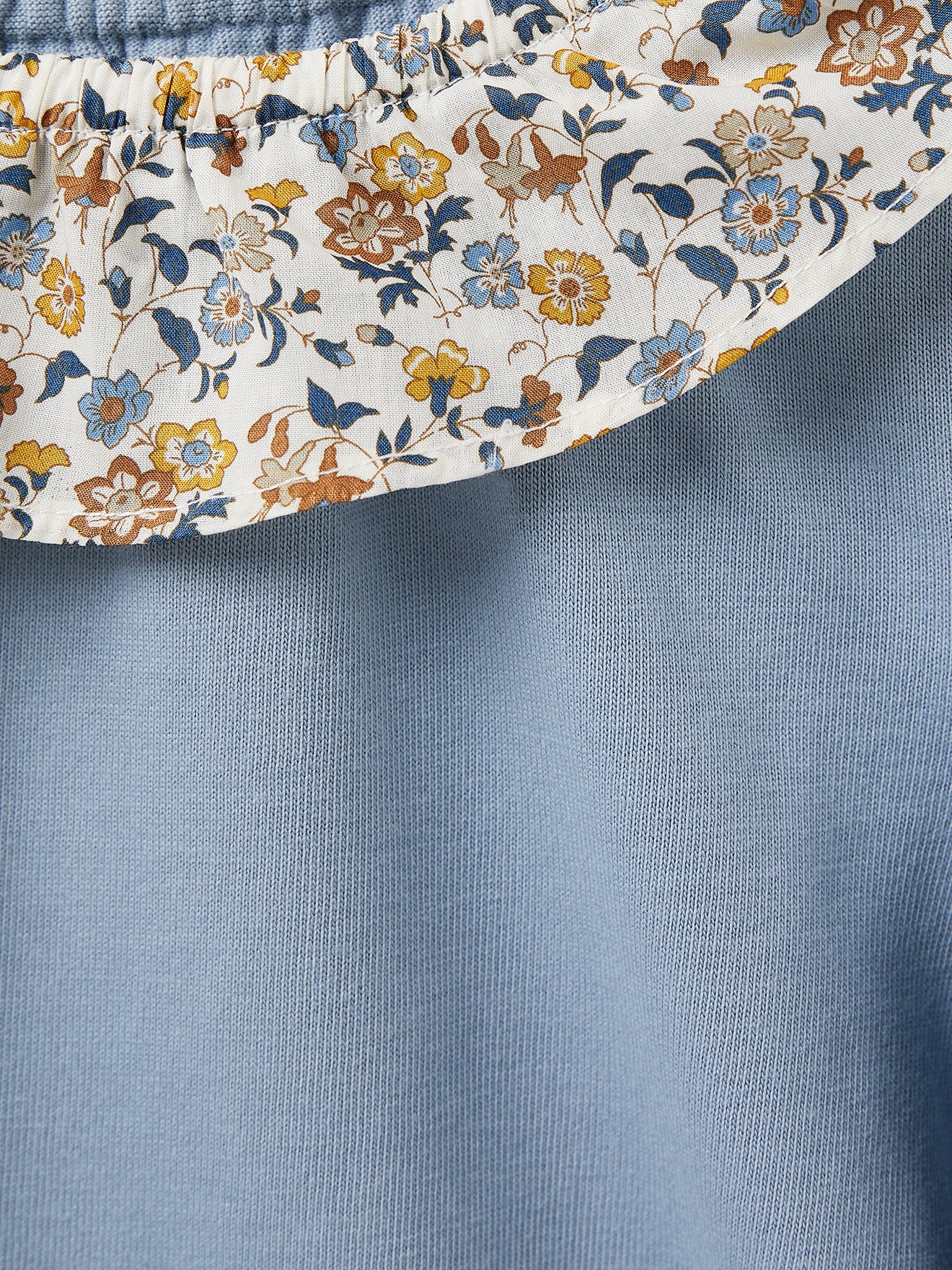 T-shirt Fille col en tissu Liberty - Coton bio