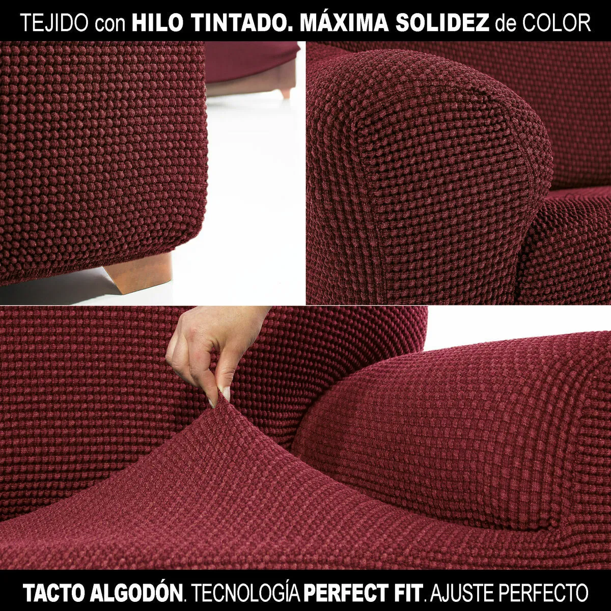 Sofaskins NIAGARA Bordeaux - Canapé 4 places 230 - 270 cm