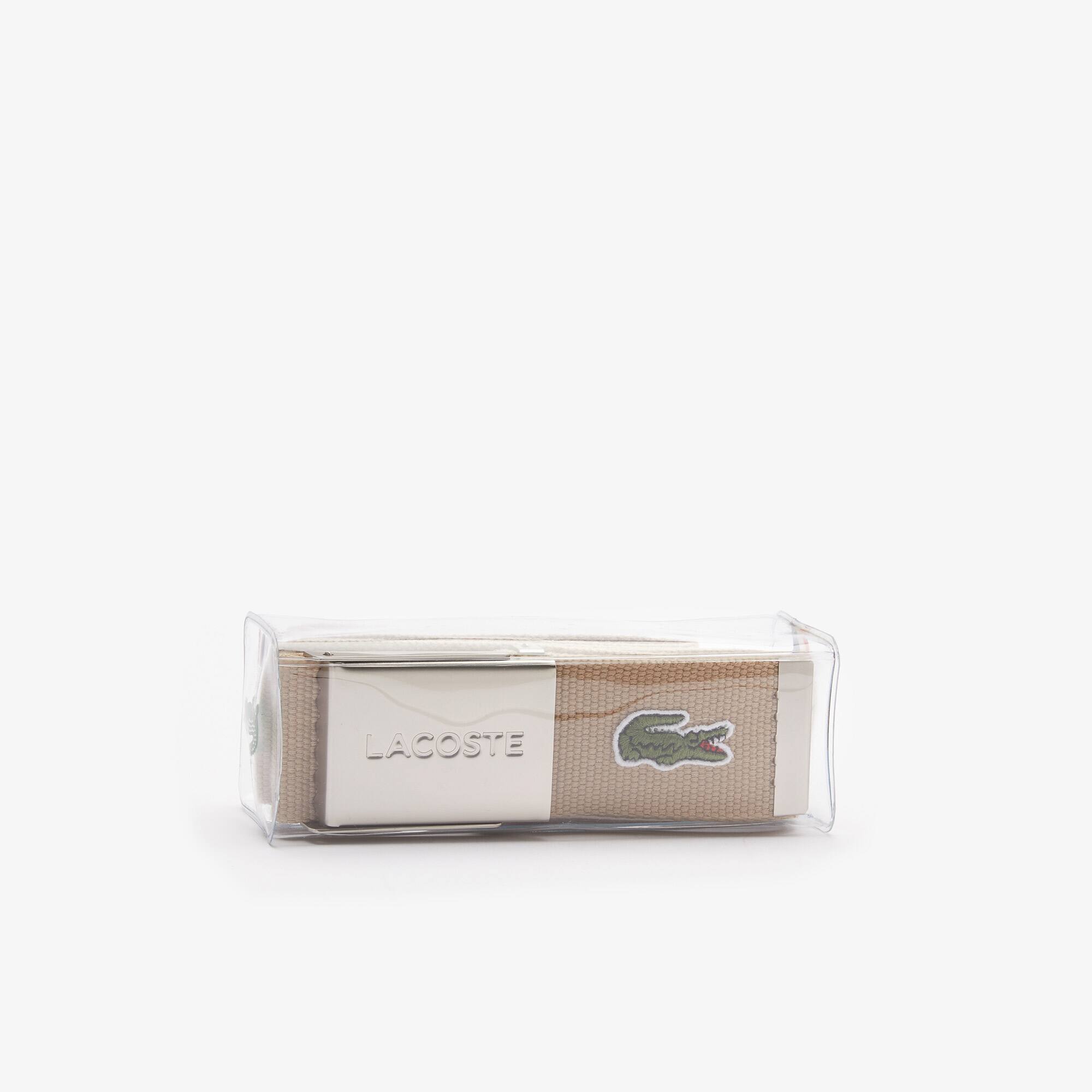 Ceinture sangle boucle gravée Lacoste Édition Made in France Ceintures - Beige - Lacoste - Homme