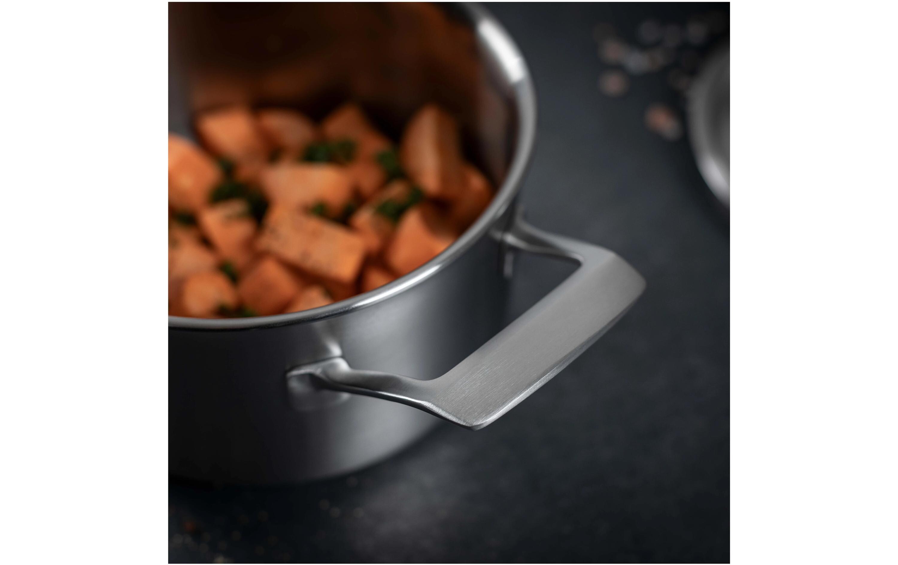 Kochtopf-Set Fiveply 3-teilig<br>Stielkasserolle und Kochtöpfe