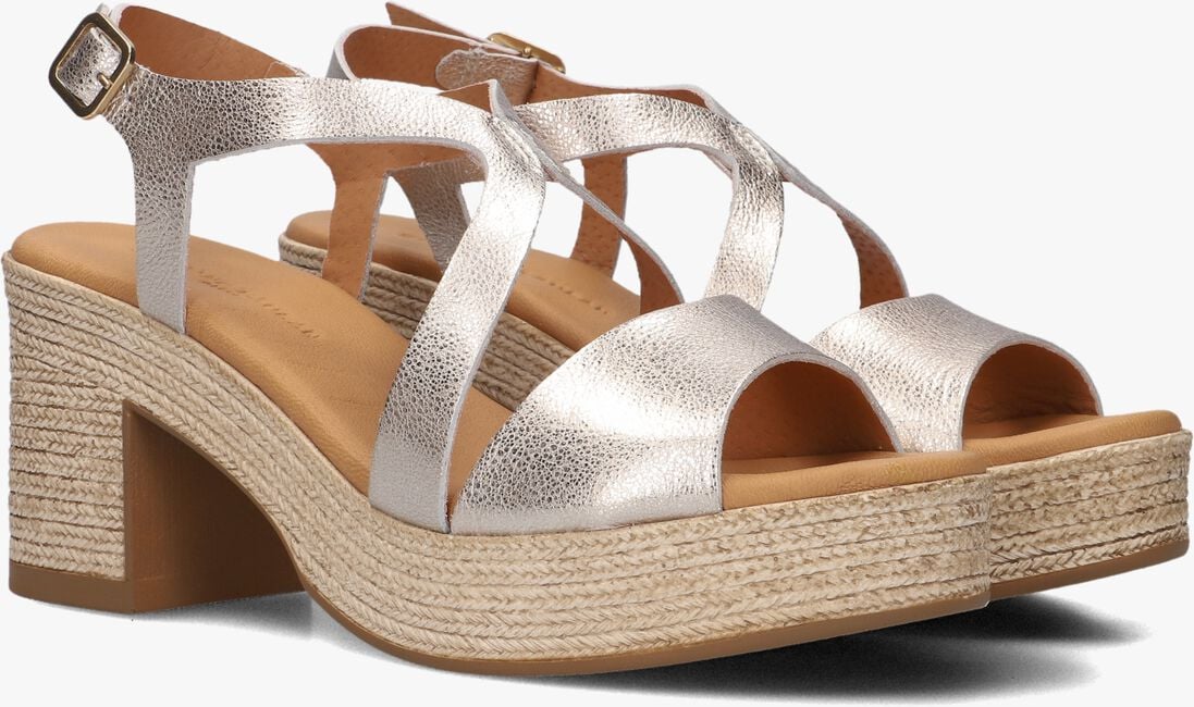 goudkleurig stefano lauran sandalen met hak 2505