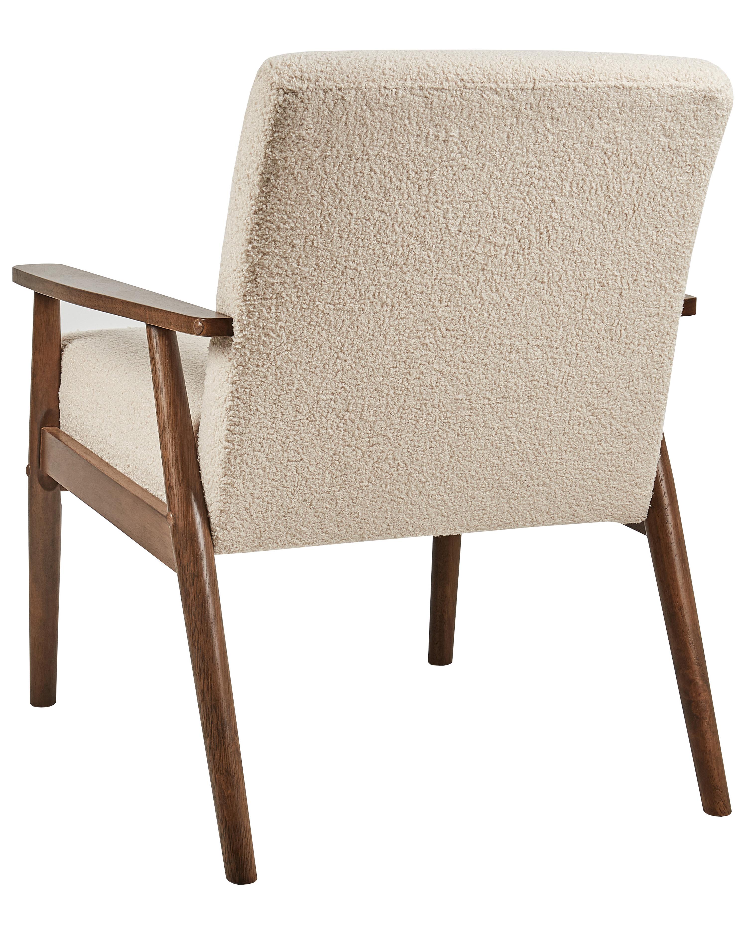 Fauteuil ESRUM Bouclé Donkerbruin/beige